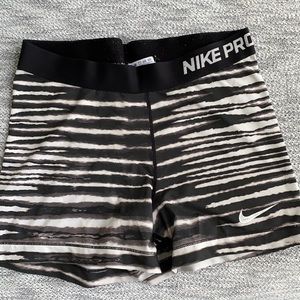 Nike pro zebra print spandex shorts